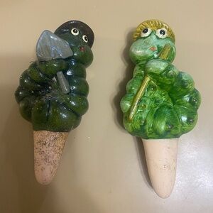 Set of 2 Caterpillar watering vessels.  Used but in good shape.